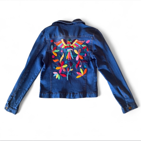 MEXICANA Jackets & Blazers - Mexicana Colorfully Embroidered Jean Jacket